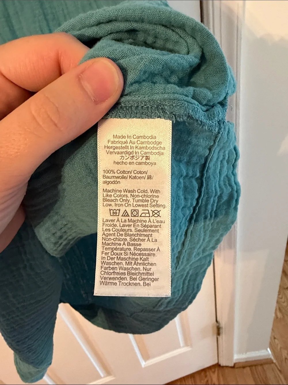 J. Crew Teal Cotton Gauze Short-Sleeve dress